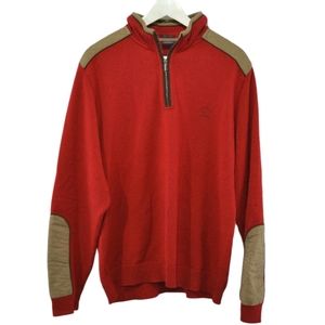 PAUL & SHARK Half Zip 100% Wool Red Sweater as XL